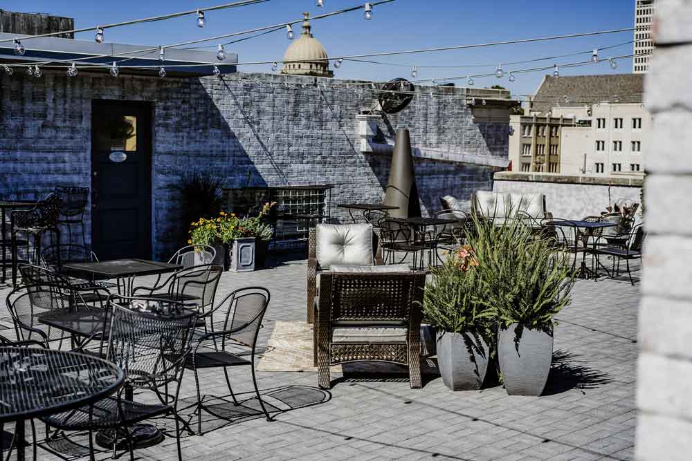 Photo of the Rooftop at Old Capitol Inn with view of downtown Jackson, MS